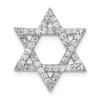 14k White Gold Diamond Fancy Star of David Slide Religious Pendant 0.49 Ct.