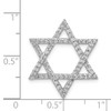 14k White Gold Diamond Fancy Star of David Slide Religious Pendant 0.62 Ct.