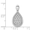 14k White Gold Prong Set Round Diamond Cluster Fancy Teardrop Pendant 0.502 Ct.
