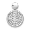14k White Gold Round Diamond Fancy Button Bail Cluster Circle Pendant 0.50 Ct.