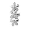 14k White Gold Round Diamond Three Flower Chain Slide Floral Pendant 0.09 Ct.