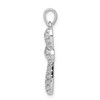 14k White Gold Prong Set Diamond Fancy Puffed / Domed Cross Pendant 0.65 Ct.