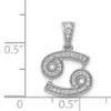 14k White Gold Round Diamond Prong Set Fancy Cancer Zodiac Pendant 0.13 Ct.