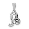 14k White Gold Round Diamond Prong Set Fancy Leo Zodiac Pendant 0.124 Ct.