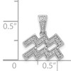 14k White Gold Round Diamond Prong Set Fancy Aquarius Zodiac Pendant 0.112 Ct.