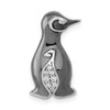 14k White Gold w/ Black Rhodium Diamond Penguins Slide Fancy Pendant 0.05 Ct.