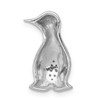 14k White Gold w/ Black Rhodium Diamond Penguins Slide Fancy Pendant 0.05 Ct.