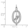 14k White Gold Round Diamond Fancy Bird in Cage Animal Pendant 0.03 Ct.