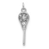 14k White Gold Round Diamond Fancy Ball in Lacrosse Stick Pendant 0.02 Ct.