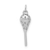 14k White Gold Round Diamond Fancy Ball in Lacrosse Stick Pendant 0.02 Ct.