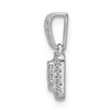 14k White Gold Princess Cut Diamond Fancy Cluster Square Tier Pendant 0.249 Ct.