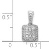 14k White Gold Princess Cut Diamond Fancy Cluster Square Tier Pendant 0.249 Ct.