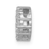 14k White Gold Prong Set Diamond Small Circle Slide Cut Out Pendant 0.26 Ct.