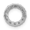 14k White Gold Prong Set Diamond Small Circle Slide Cut Out Pendant 0.26 Ct.
