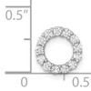 14k White Gold Prong Set Diamond Small Circle Slide Cut Out Pendant 0.26 Ct.