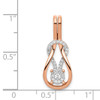 14k Rose Gold Round Cluster Diamond Square Knot Slide Fancy Pendant 0.15 Ct.
