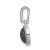 14k White Gold Cluster Black Diamond Fancy Domed Circle Pendant 0.31 Ct.
