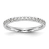 14k White Gold Diamond Prong Set 1.5mm Wedding Band Anniversary Ring 0.108 CT.