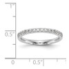 14k White Gold Diamond Prong Set 1.5mm Wedding Band Anniversary Ring 0.108 CT.
