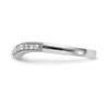 14k White Gold Diamond Milgrain Contour Wedding Band Anniversary Ring 0.16 CT.