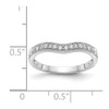 14k White Gold Diamond Milgrain Contour Wedding Band Anniversary Ring 0.16 CT.