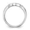 14k White Gold Diamond 2.6mm Milgrain Wedding Band Anniversary Ring 0.138 CT.