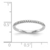 14k White Gold Diamond 1.9mm Prong Set Wedding Band Anniversary Ring 0.144 CT.