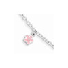 .925 Sterling Silver Pink Enamel Flower Kids Bracelet 5.5" w/ 1.5" Extension