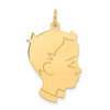 14k Yellow Gold Plain 30mm .013 Gauge Little Boy Head Engravable Disc Charm