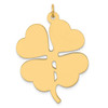 14k Yellow Gold 37mm x 27mm Large Plain Fancy Engravable Clover Disc Charm