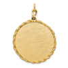14k Yellow Gold X-Large Linen Patterned Rope Border Engravable Round Disc Charm