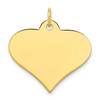 10k Yellow Gold Plain Small Heart Engravable Disc Charm