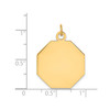 14k Yellow Gold 21mm Medium Plain Engravable Octagonal Disc Charm