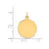 14k Yellow Gold 24mm x 18mm Medium Plain Fancy Engravable Disc Charm