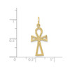 10k Yellow Gold Solid & Textured Cut Out Medium Ankh Cross Charm