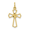 10k Yellow Gold Diamond-Cut Flat Back Cut Out Passion Cross Charm