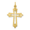 10k Yellow Gold Solid & Diamond-Cut Cut Out Passion Cross Charm