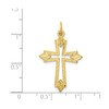 10k Yellow Gold Solid & Diamond-Cut Cut Out Passion Cross Charm