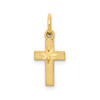 10k Yellow Gold Solid & Diamond Cut Small Satin Finish Latin Cross Charm