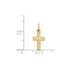 10k Yellow Gold Solid & Diamond Cut Small Satin Finish Latin Cross Charm