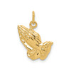 14k Yellow Gold Solid & High Polished Praying Hands Charm