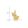 14k Yellow Gold Solid & High Polished Praying Hands Charm