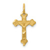 14k Yellow Gold Diamond Cut & Satin Finish Small Crucifix Cross Charm