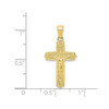 10k Yellow Gold Textured Netted Design Cross Small Crucifix Pendant