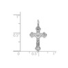 14k White Gold Diamond Cut & Satin Finish Small Crucifix Cross Charm