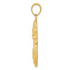 14k Yellow Gold Solid & Satin Finish Large Concave Mother Holding Charm Pendant