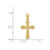 10k Yellow Gold Solid & Diamond Cut Small 25mm Flat Back Budded Cross Pendant