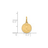 14k Yellow Gold Mini Laser Etched Engravable Holy Communion Disc Charm