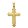 10k Yellow Gold Polished & Textured Medium 30mm Passion Cross Pendant