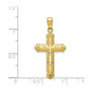 10k Yellow Gold Polished & Textured Medium 30mm Passion Cross Pendant